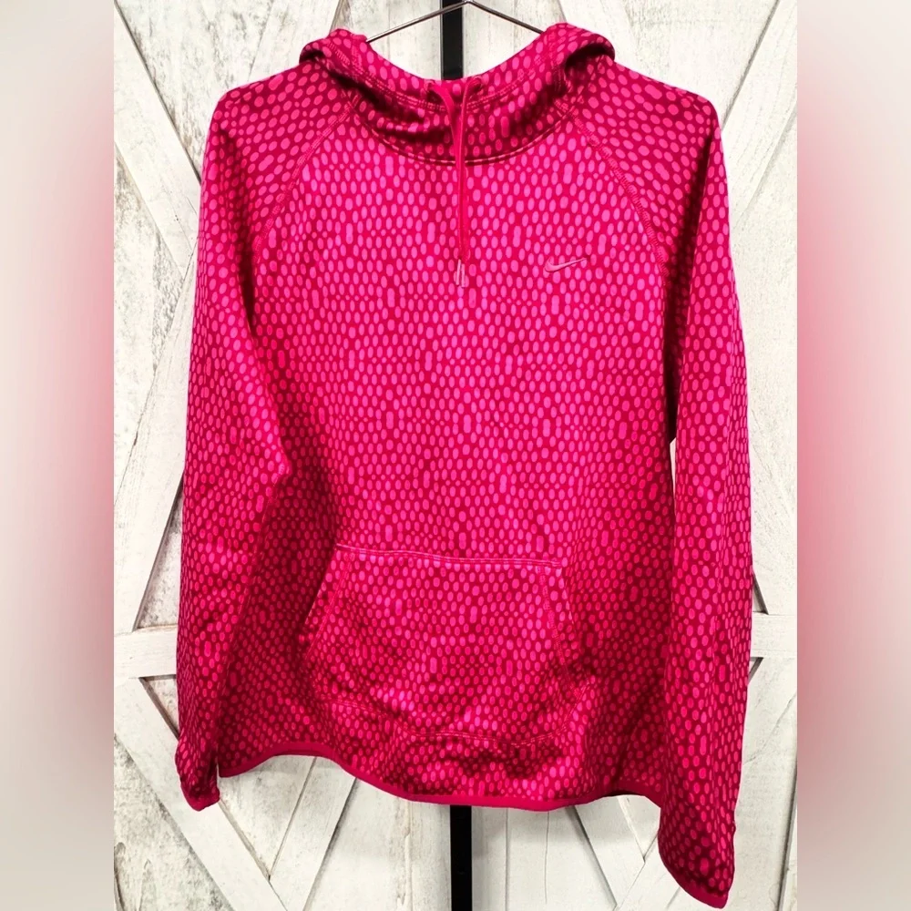Nike Women's Fuchsia Patterned Hoodie